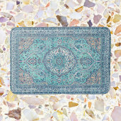 blauw vloerkleed patroonbadmat badmat