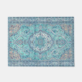 blauw vloerkleed patroondeurmat deurmat (Voorkant)