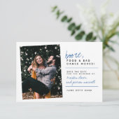 Blauw | Voedsel en slechte dansbewegingen opslaan  Save The Date (Staand voorkant)