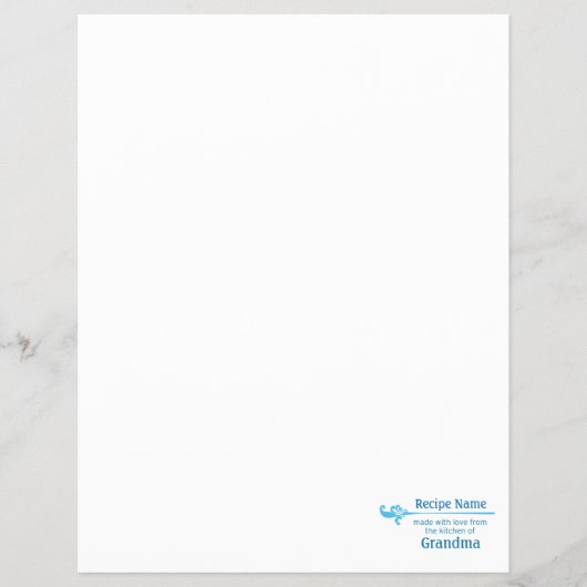 Blauw Voedsel Etiket Flyer (Voorkant)