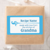 Blauw voedseletiket etiket (Insitu)