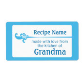 Blauw voedseletiket etiket (Voorkant)