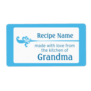 Blauw voedseletiket etiket