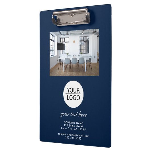 Blauw Voeg je Logo aangepaste promotiefoto toe Klembord (Links)