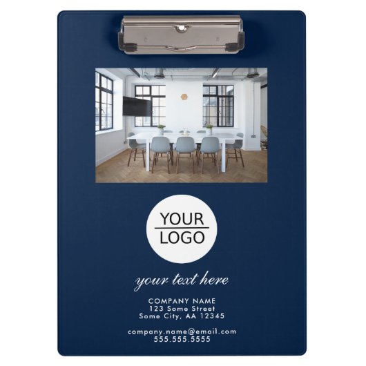 Blauw Voeg je Logo aangepaste promotiefoto toe Klembord (Voorkant)
