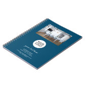 Blauw Voeg je Logo aangepaste promotiefoto toe Notitieboek (Linkerzijde)
