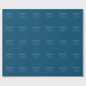 Blauw Voeg Naam Moderne Minimalistische Vlakte toe Cadeaupapier (Vlak)