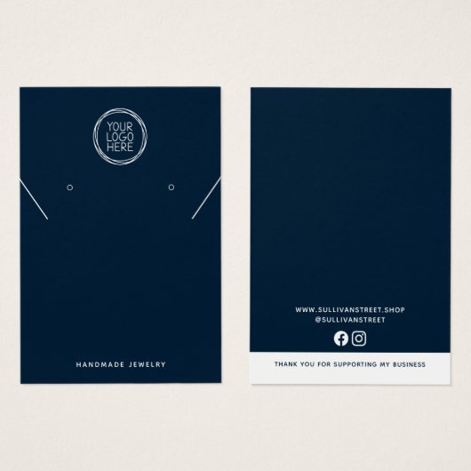 Blauw voeg uw Logo oormerken Kaart toe (Voorkant /achterkant)