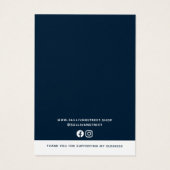 Blauw voeg uw Logo oormerken Kaart toe (Achterkant)