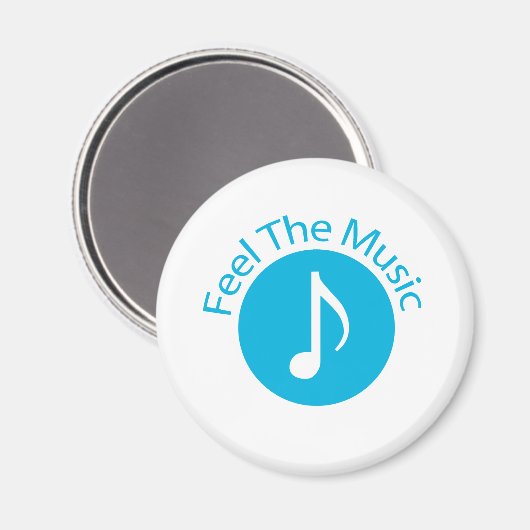 Blauw - voel de muziek magneet (Voorkant / Achterkant)