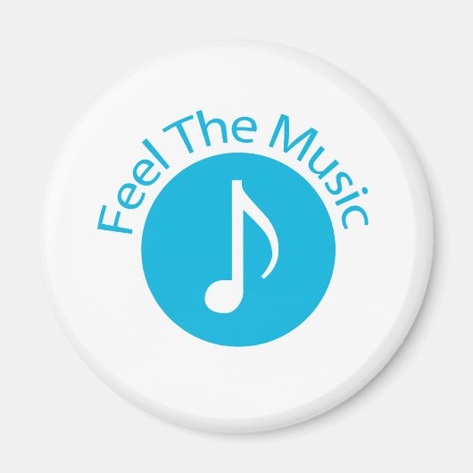 Blauw - voel de muziek magneet (Voorkant)