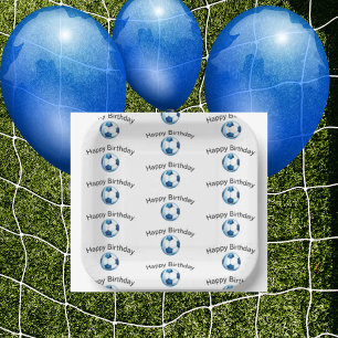 Blauw Voetbal Custom Verjaardagsfeest Papieren Bordje