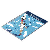 Blauw Voetbal Doelman Keeper Speler's Kindernaam  Notitieboek (Linkerzijde)