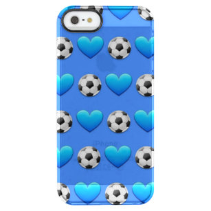 Blauw Voetbal Emoji iPhone SE/5/5s Duidelijk™Hoesj Doorzichtig iPhone SE/5/5s Hoesje