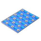 Blauw Voetbal Emoji Spiral-laptop Notitieboek (Linkerzijde)