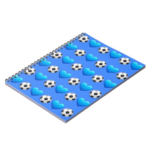 Blauw Voetbal Emoji Spiral-laptop Notitieboek (Linkerzijde)