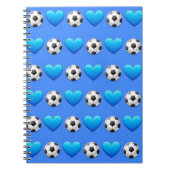 Blauw Voetbal Emoji Spiral-laptop Notitieboek (Voorkant)