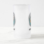 Blauw: Voetbal: Frosted Beer Stein Matglas Bierpul (Center)