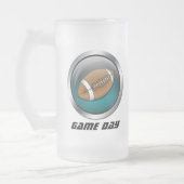 Blauw: Voetbal: Frosted Beer Stein Matglas Bierpul (Links)