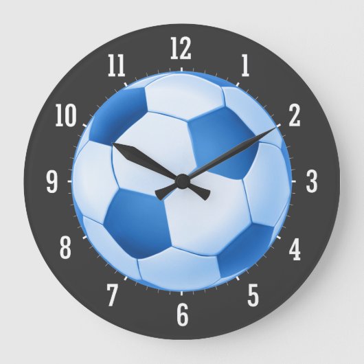 Blauw Voetbal Grote Klok (Voorkant)