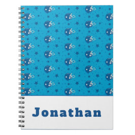 Blauw Voetbal Helm Ster Kinderen Jongens Team Naam Notitieboek