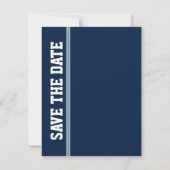 Blauw Voetbal Huwelijksaankondiging Save The Date (Achterkant)