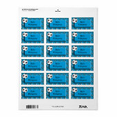 Blauw Voetbal naamlabel Etiket (Full Sheet)