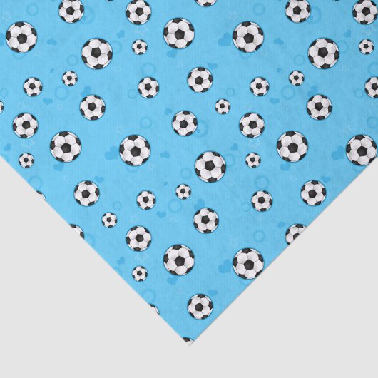 Blauw Voetbal Patroon Tissuepapier (Detail)