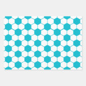 Blauw Voetbal patroon Wrapping Paper (Voorkant)