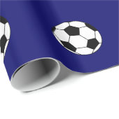 Blauw Voetbal Patroonpapier Cadeaupapier (Rol Hoek)