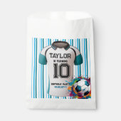 Blauw Voetbal Sport Jongen Jersey Kids Verjaardags Bedankzakje (Voorkant)