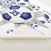 blauw voetbal van een witte sportzaal sherpa deken (3/4)