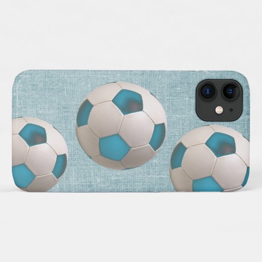 Blauw Voetbal Voetballer Art Phone Case (Achterkant (horizontaal))