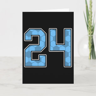 Blauw Voetbalpatroon Nummer 24 Shirt Speler Unifor Kaart
