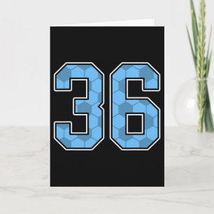Blauw Voetbalpatroon Nummer 36 Shirt Speler Unifor Kaart