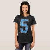 Blauw Voetbalpatroon Nummer 5 Shirt Speler Uniform (Voorkant volledig)