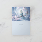 Blauw Vogel Bloemstuk Bedankkaart (Binnen)