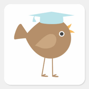 Blauw vogelAfstuderen Vierkante Sticker