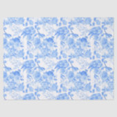 blauw vogelbloem Bindpatroon Tissuepapier (Voorkant)