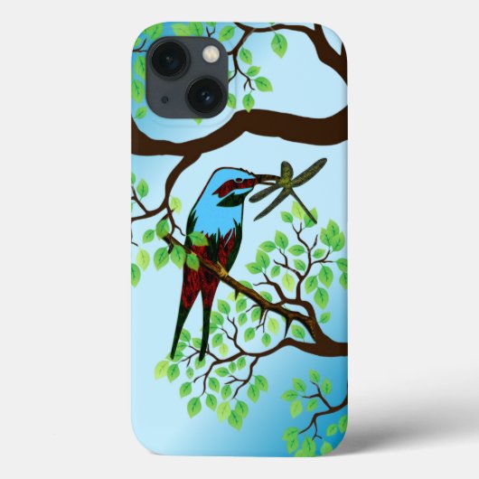 Blauw vogelontwerp Case-Mate iPhone case (Achterkant)
