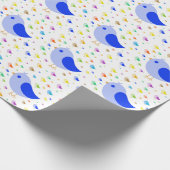 Blauw vogelpakpapier cadeaupapier (Hoek)