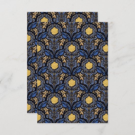 Blauw Vogelpapier blanco kaarten (Voorkant / Achterkant)