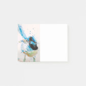 Blauw vogelpatroon roze vogels plaatsen notities post-it® notes (Voorkant)