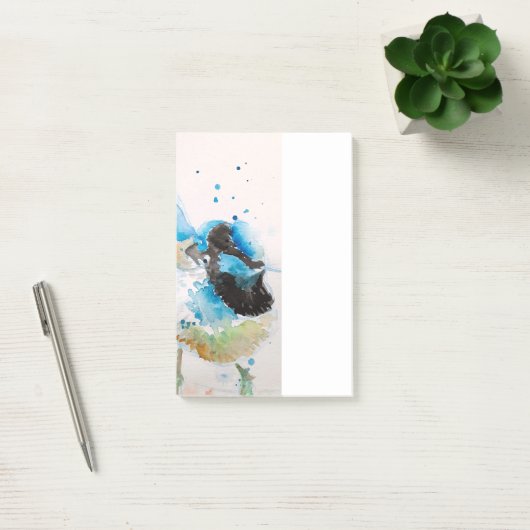 Blauw vogelpatroon roze vogels plaatsen notities post-it® notes (Kantoor)