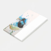 Blauw vogelpatroon roze vogels plaatsen notities post-it® notes (Schuin)