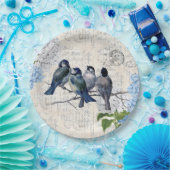  blauw vogelpluis Italiaans Bord papier (Feest)