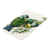 Blauw vogeltje magneet vintage (Linkerzijde)
