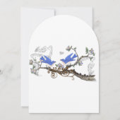 Blauw vogeltje tjilpend trouw uitnodigingen (Achterkant)