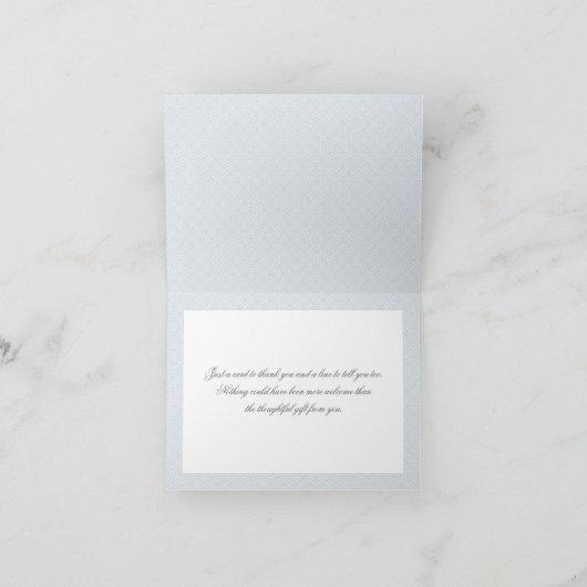 Blauw vogeltje winter bruiloft dank je bedankkaart (Binnen)