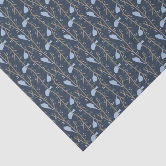 Blauw vogelweefsel tissuepapier (Detail)